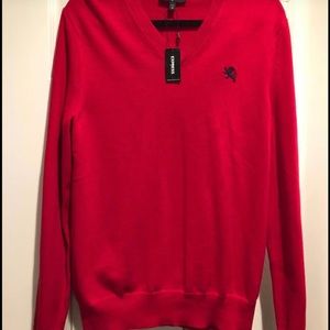 Express Red Men’s V Neck Sweater -Mediium NWT